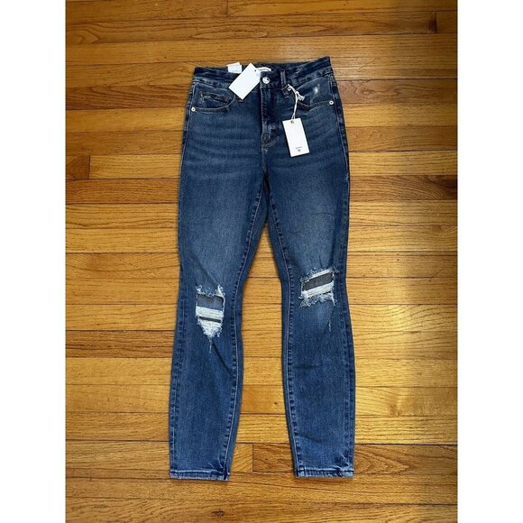 NWT Good American Good Legs Crop Skinny Jeans Womens 2/26 Distressed Stretch - Picture 5 of 9